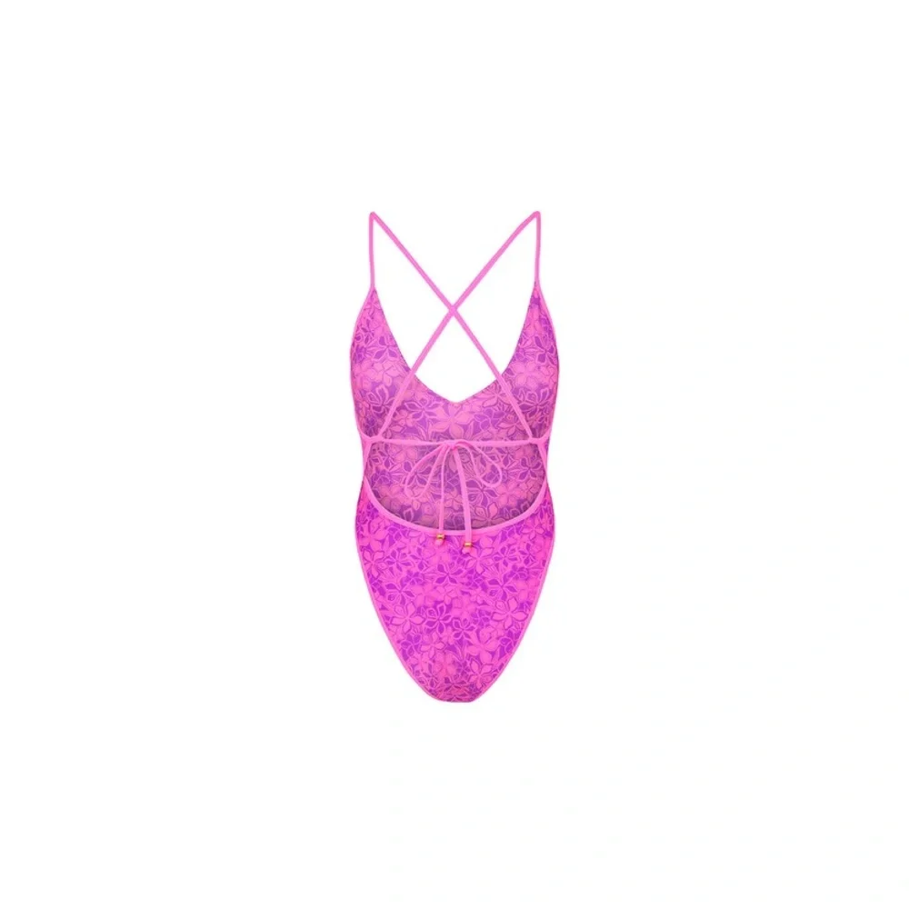 Kulani Kinis Hot Pink Floral One-Piece - Picture 4 of 5